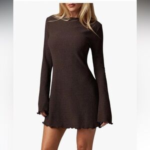 Amazon Chic Brown Long Sleeve Dress